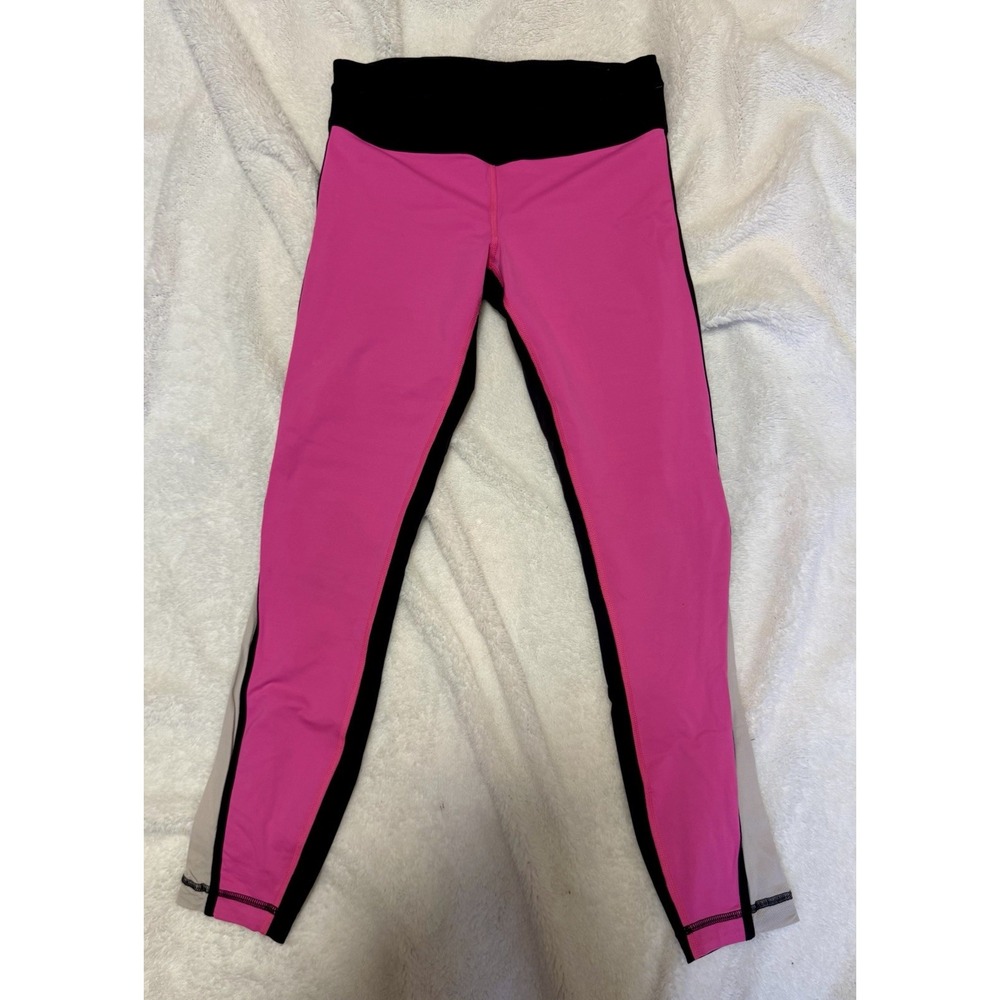 Lululemon Run Pace Tight Leggings Women's Sz 4 Colorblock Pink Black Gray Run